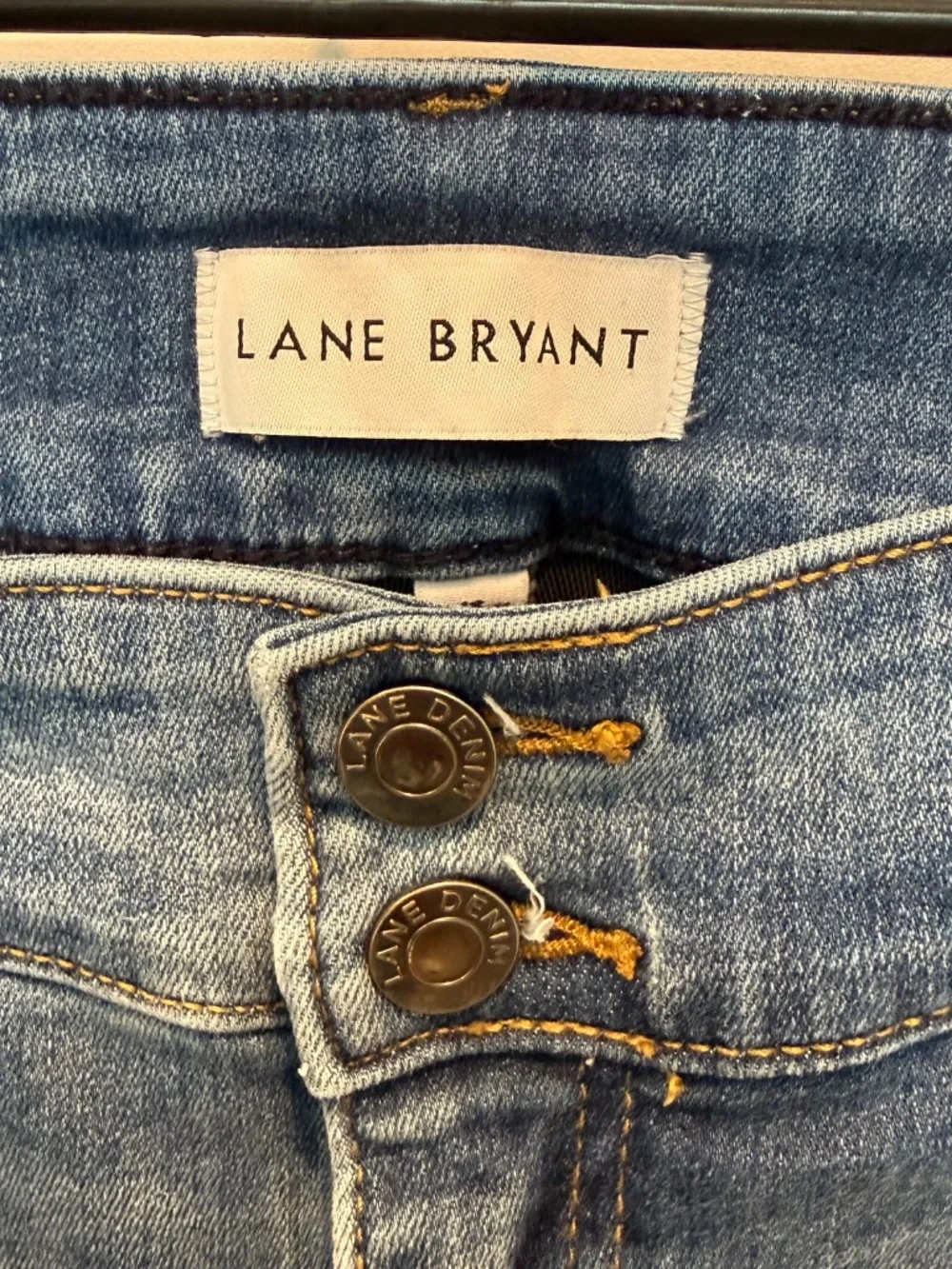 Lane Bryant Women's 18 Mid Rise Jeans Double Button Stretch Denim